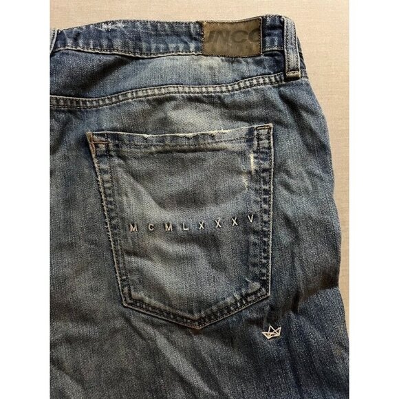 JNCO Jeans Mens 40 Blue‎ Denim Destroyed Belted Pocketed Men 40X31. - Picture 2 of 12